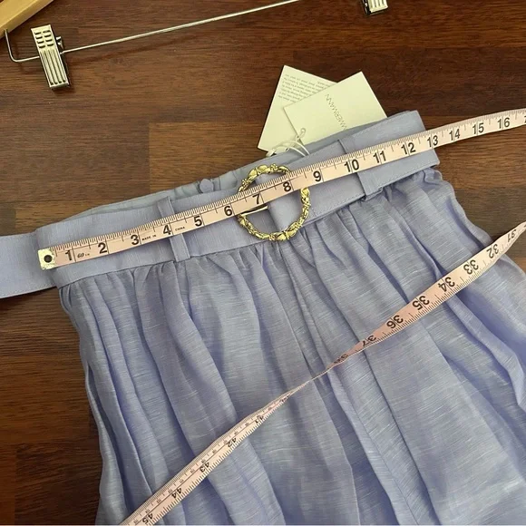 NWT Zimmermann Belted Linen Organza Maxi in Periwinkle Skirt 0 US4 - Picture 13 of 17